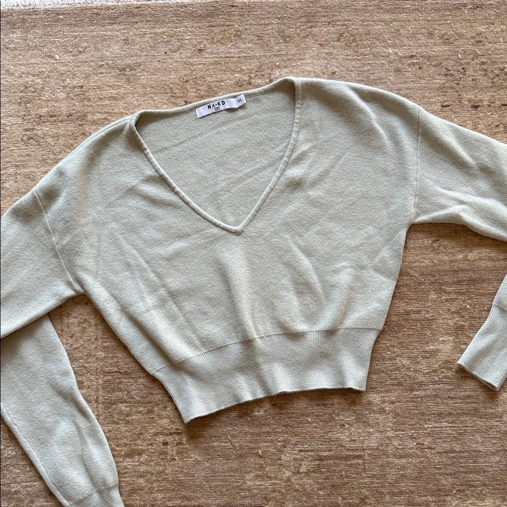 Mint Green V-Neck Sweater